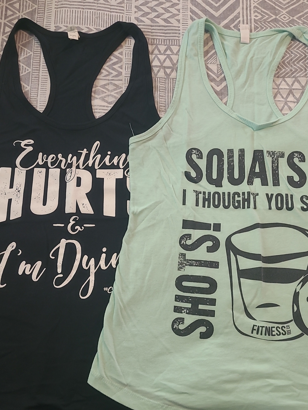 ClubFitWear Racerback Tank Tops - Black & Mint Workout Tees